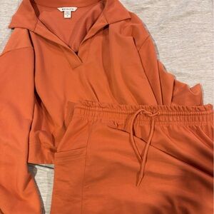 Athleta Orange Sweat Set